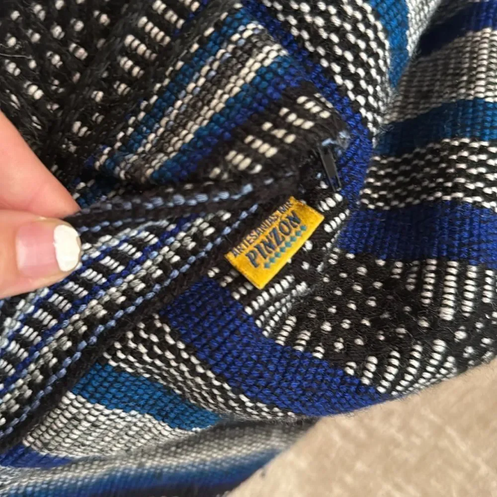 Pinzon Blue and Black Striped Backpack
